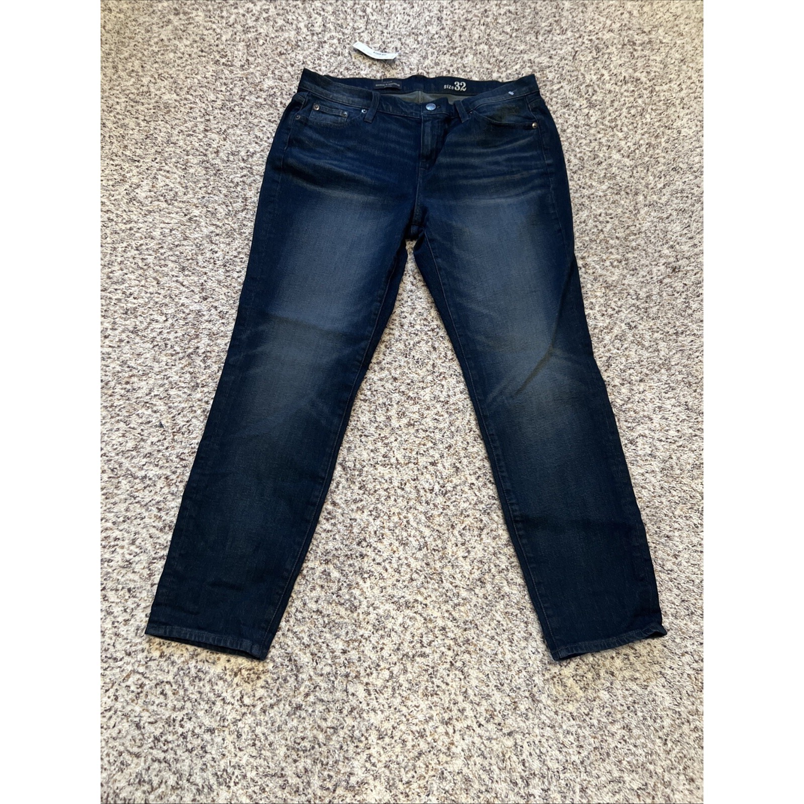 J Crew New Relaxed Straight Fit Men Denim Blue Jeans Sz 32x29 Med Rise Dark Wash